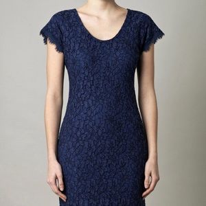 Diane Von Furstenberg Wanda Blue Lace Dress